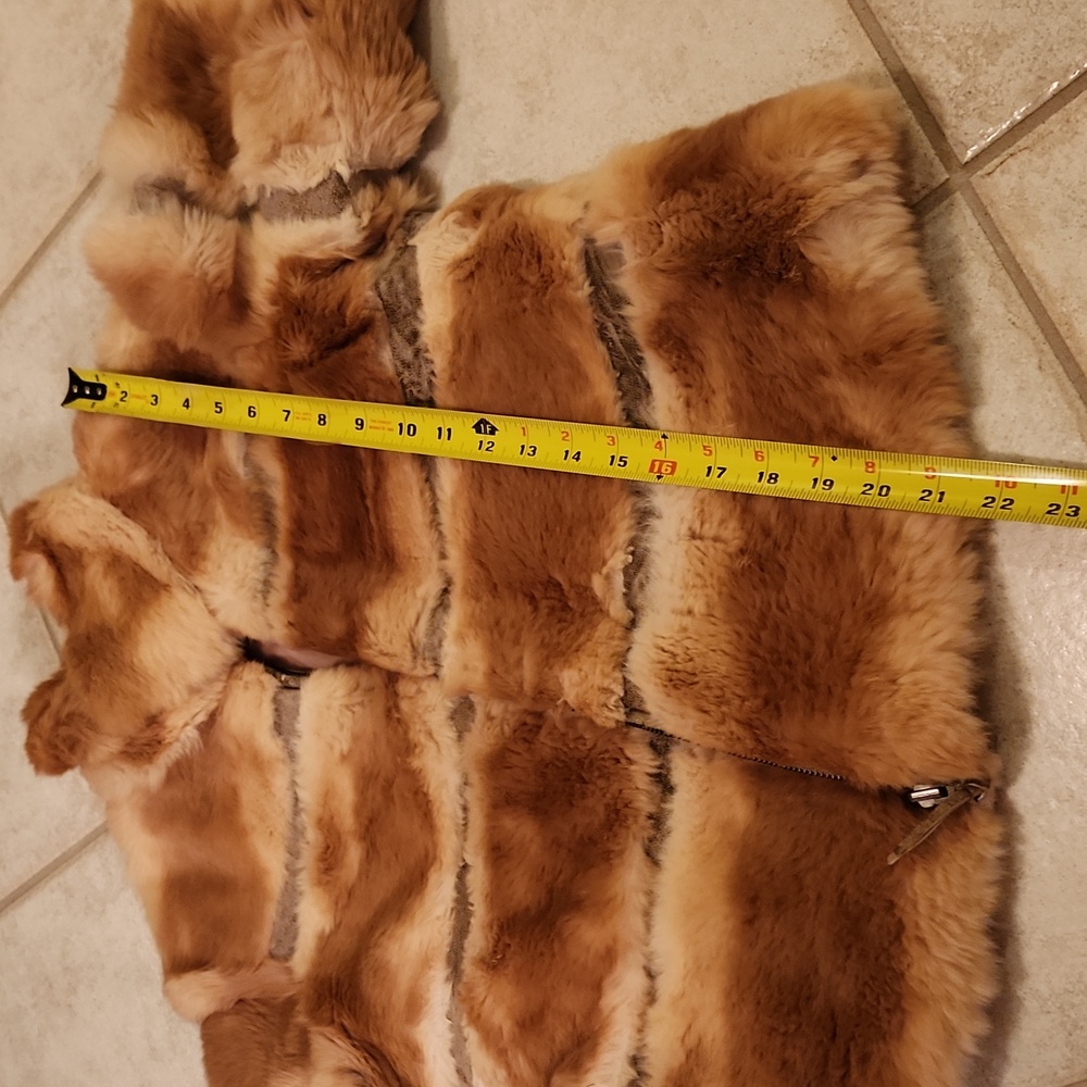 Vintage June  genuine natural rabbit fur and leather details  jacket  size M - Picture 16 of 17